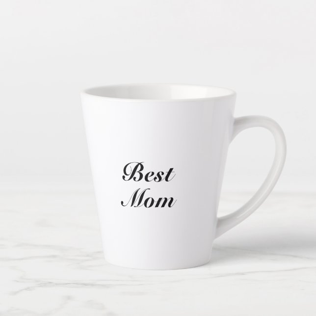 Best mum black white classic script elegant cute  latte mug (Right)