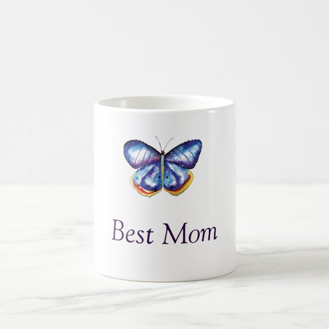 Best Mum Butterfly Drawing Mug (Center)