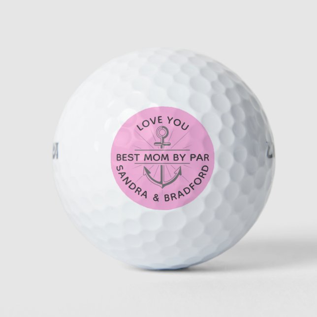 Best Mum by Par Anchor Monogram Name Golf Balls (Front)