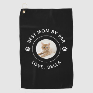 Best Mum By Par Cat Paw Print Photo Text Golf Pun Towel