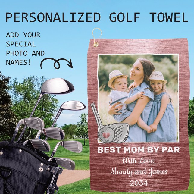 Best Mum By Par Custom Photo Golf Towel (Creator Uploaded)