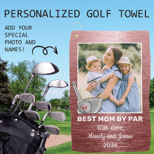 Best Mum By Par Custom Photo Golf Towel