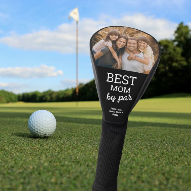 Best Mum by Par Custom Photo Modern Golf Head Cover (Best mom by par, photo golf club head cover )
