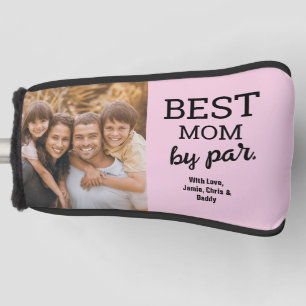 Best Mum by Par Custom Photo Pink Modern Golf Head Cover