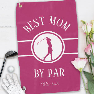 Best Mum By Par Elegant Pink Golfer  Golf Towel