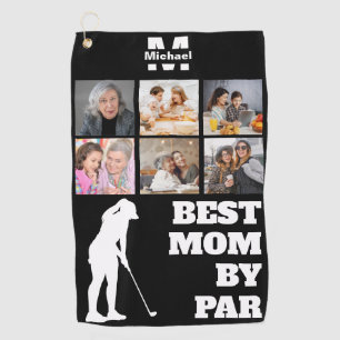 Best Mum By Par Golf with Custom 6 Photos Golf Tow Towel