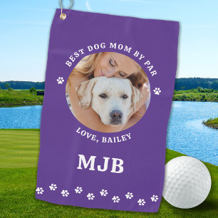 Best Mum By Par Personalised Pet Dog Photo Golf Towel