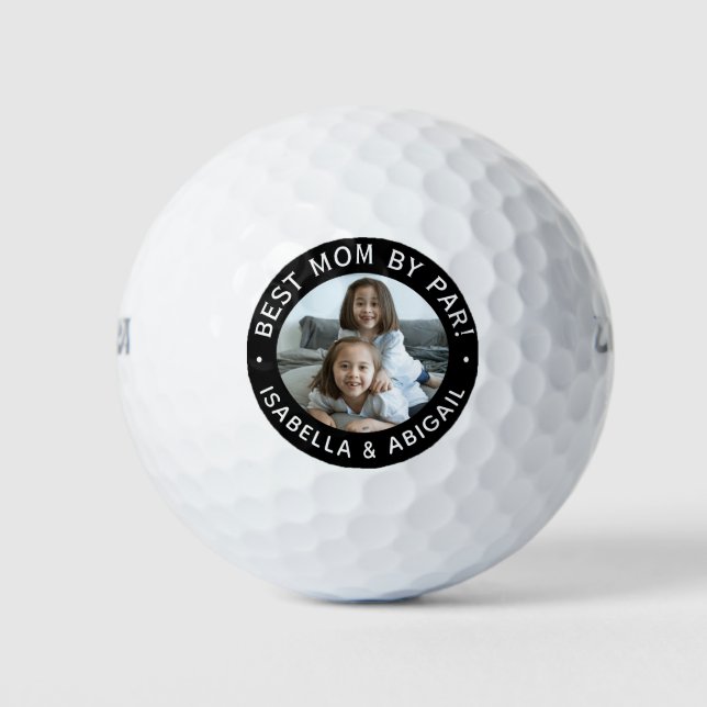 Best Mum By Par Photo Black Golf Balls (Front)