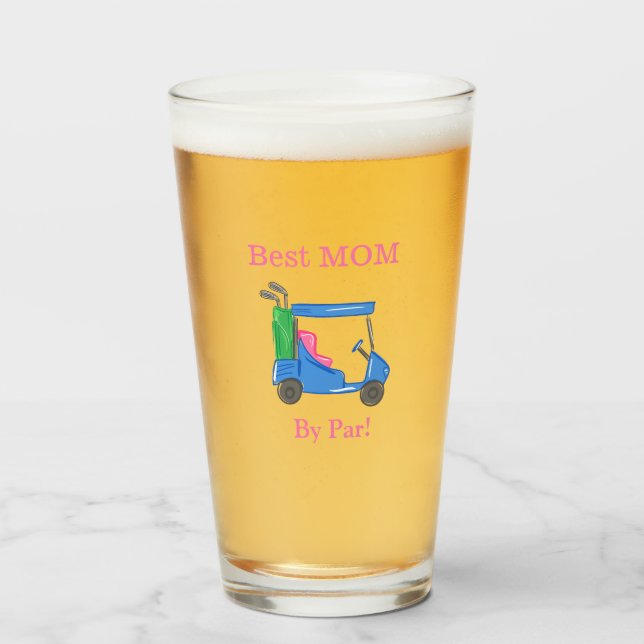 Best Mum By Par Preppy Golf Glass (Front Filled)