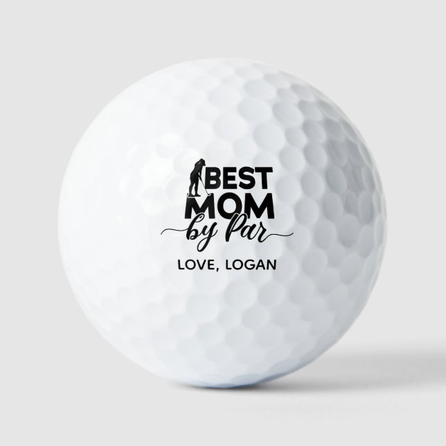 Best Mum by Par Simple & Custom Text Golf Balls (Front)