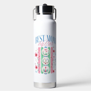 Best Mum by Par Whimsical Preppy Golf Theme Water Bottle