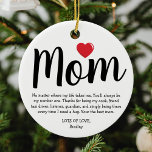 Best Mum Christmas Ceramic Ornament<br><div class="desc">Create your own mother christmas ornament featuring the the word "Mum" in a script font,  a red heart,  a cute paragraph about how great your mummy is,  and your name.</div>