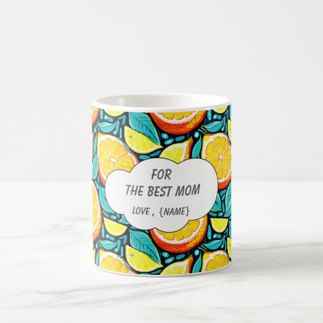 Best Mum Citrus Coffee Mug – Personalised Lemon (Center)
