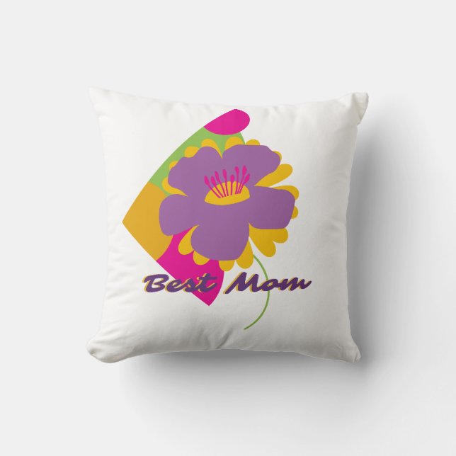 Best Mum Colourful Trendy Design Cushion (Front)