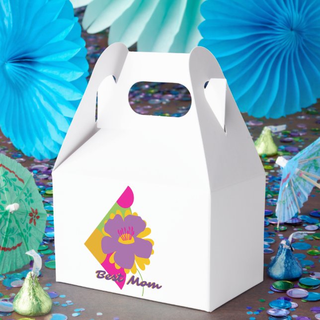 Best Mum Colourful Trendy Design Favour Box (Party)