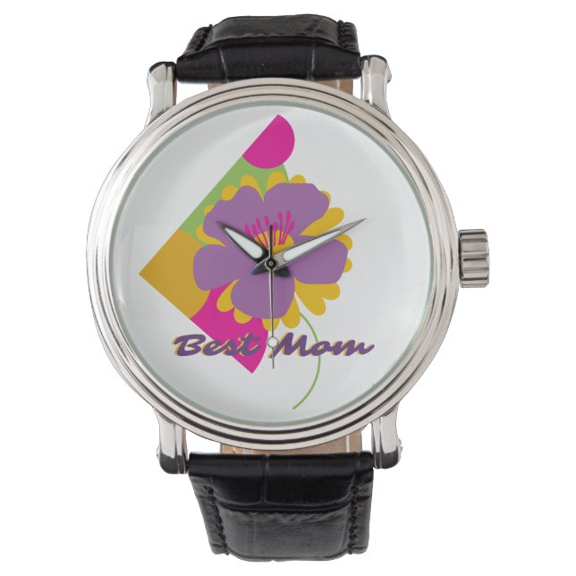 Best Mum Colourful Trendy Design Watch (Front)