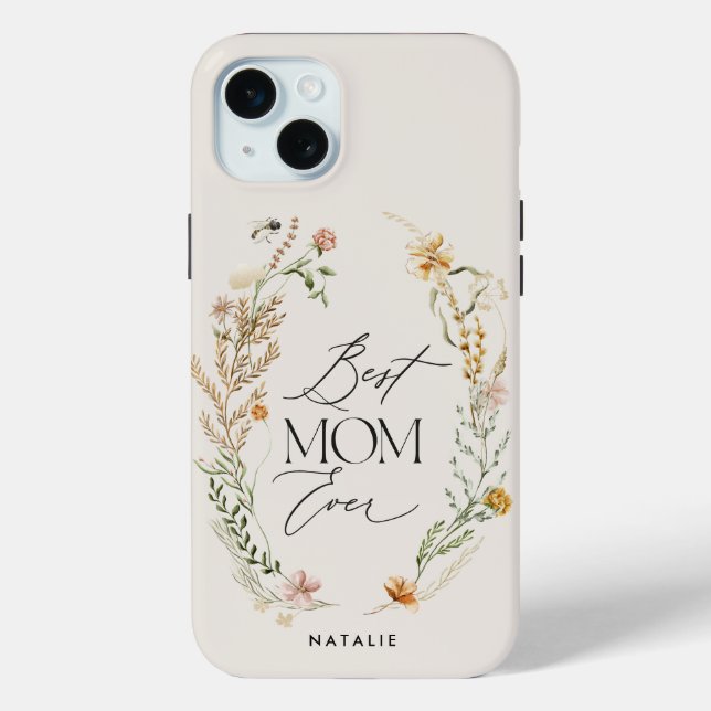 Best mum cream elegant wildflower floral elegant Case-Mate iPhone case (Back)