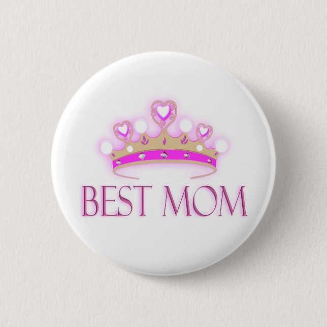 Best Mum Crown 6 Cm Round Badge (Front)