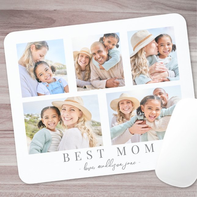 Best Mum Custom Photo Collage Mouse Pad (Best Mom Custom Photo Family Collage Mouse Pad )