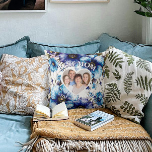 Best Mum Custom Photo Floral Mother’s Day Gift Cushion