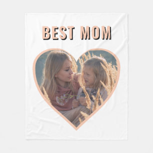 Best Mum Cute Heart Photo Mother`s Day   Fleece Blanket
