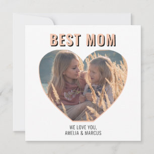 Best Mum Cute Heart Photo Mother`s Day   Holiday Card