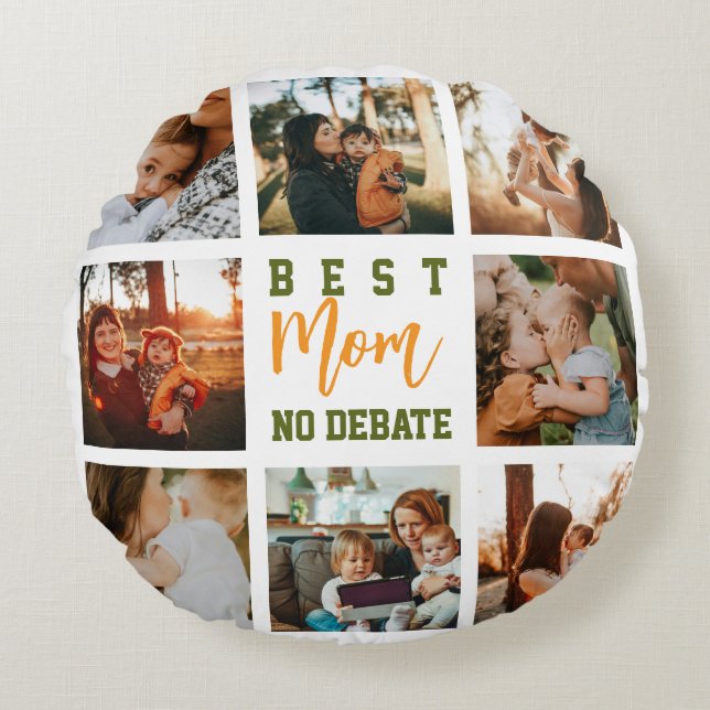 Best Mum Cute Trendy Collage Soft Round Pillow (Front)