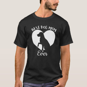 Best Mum Dog Ever Cute Black Dog Vintage White Hea T-Shirt