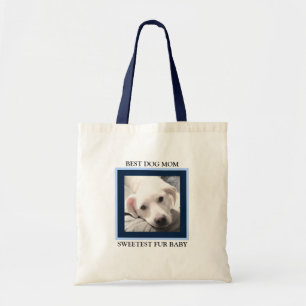 Best Mum Dog Sweet Puppy Dog Navy Blue Tote Bag