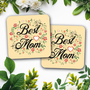 Best Mum Elegant Floral Design Coaster