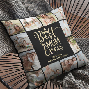 Best Mum Ever 12 Photo Collage Plaque Cushion