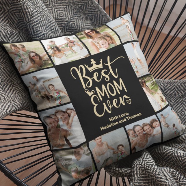 Best Mum Ever 12 Photo Collage Plaque Cushion (Creator Uploaded)