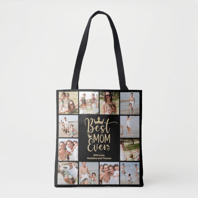Best Mum Ever 12 Photo Collage  Tote Bag (Front)