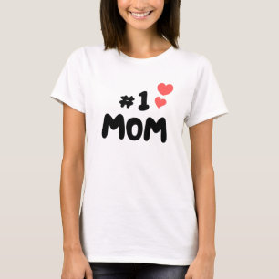 Best Mum Ever – #1 Mum with Cute Hearts T-Shirt