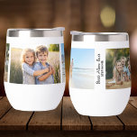 Best Mum Ever, 3 Photos, Personalised Custom<br><div class="desc">A super fun gift for moms, grandmas, or anyone special in your life. Easily add 3 photos and 2 lines of custom text to these beautiful wine or coffee tumblers. Current text reads "Best Mum Ever - Name" but easily change to any text of your choice. Makes a wonderful Mother's...</div>