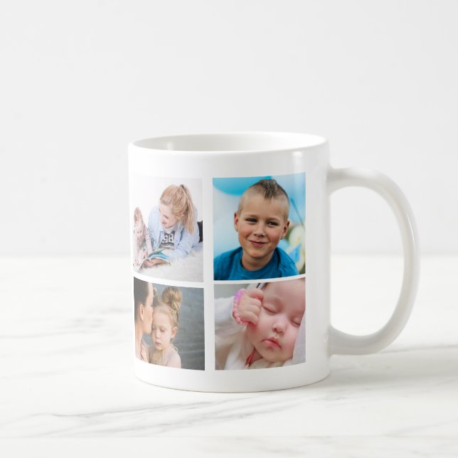 Best Mum Ever 4 Photo Collage Customise Photos Coffee Mug (Right)