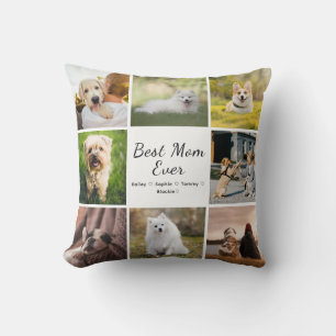 Best Mum Ever 8 Photo Collage Pet Cushion