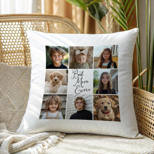 Best Mum Ever 8 Photo Collage Throw Pillow