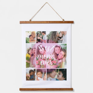 Best Mum Ever 9 Photo Collage Personalised Mothers Hanging Tapestry