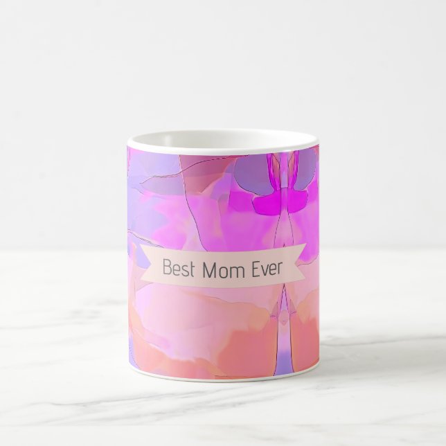 Best Mum Ever Abstract Pastel Coffee Mug (Center)