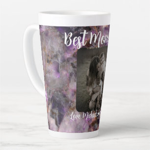 Best Mum ever Abstract purple quartz marble Latte Mug