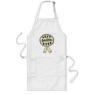 Best Mum Ever Award Ribbon Hand-Drawn Mother's Day Long Apron