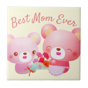 Best Mum Ever Bears Ceramic Tile