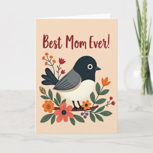 Best Mum Ever Bird Art Card