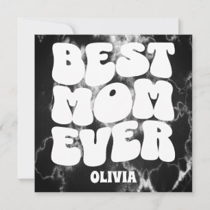 Best Mum Ever Black Tie Dye Mother's Day Card