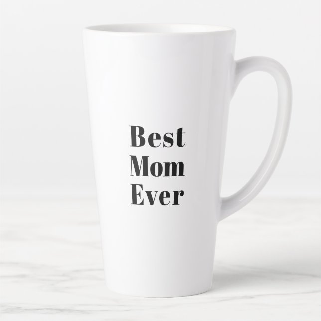 Best Mum Ever black white modern typography chic Latte Mug (Right)