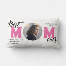 Best Mum Ever Blessed Mother's Photo Throw Pillow
