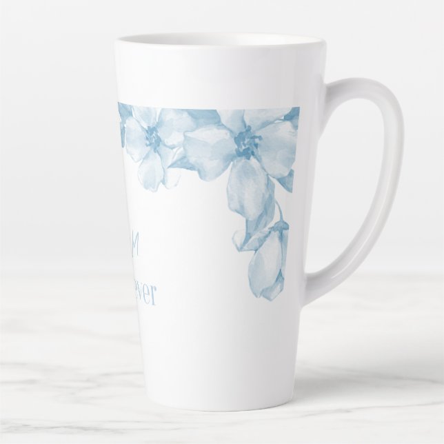 Best Mum Ever Blue Floral Latte Mug (Right)