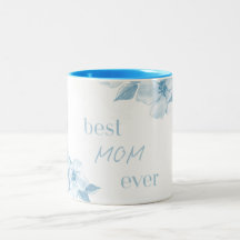 Best Mum Ever Blue Floral Mug