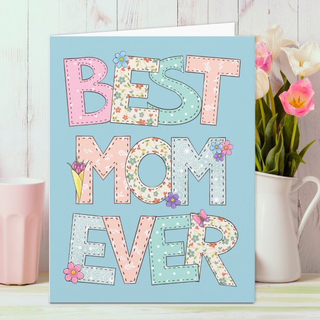 Best Mum Ever Blue Mothers Day Card (Creator Uploaded)